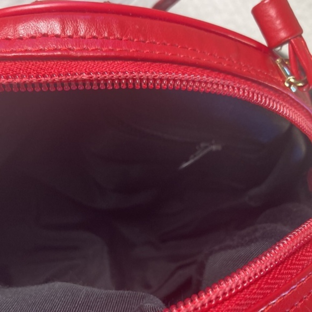 Woman’s Red Faux Leather & Snakeskin Ballooned Crossbody Purse - Picture 8 of 9